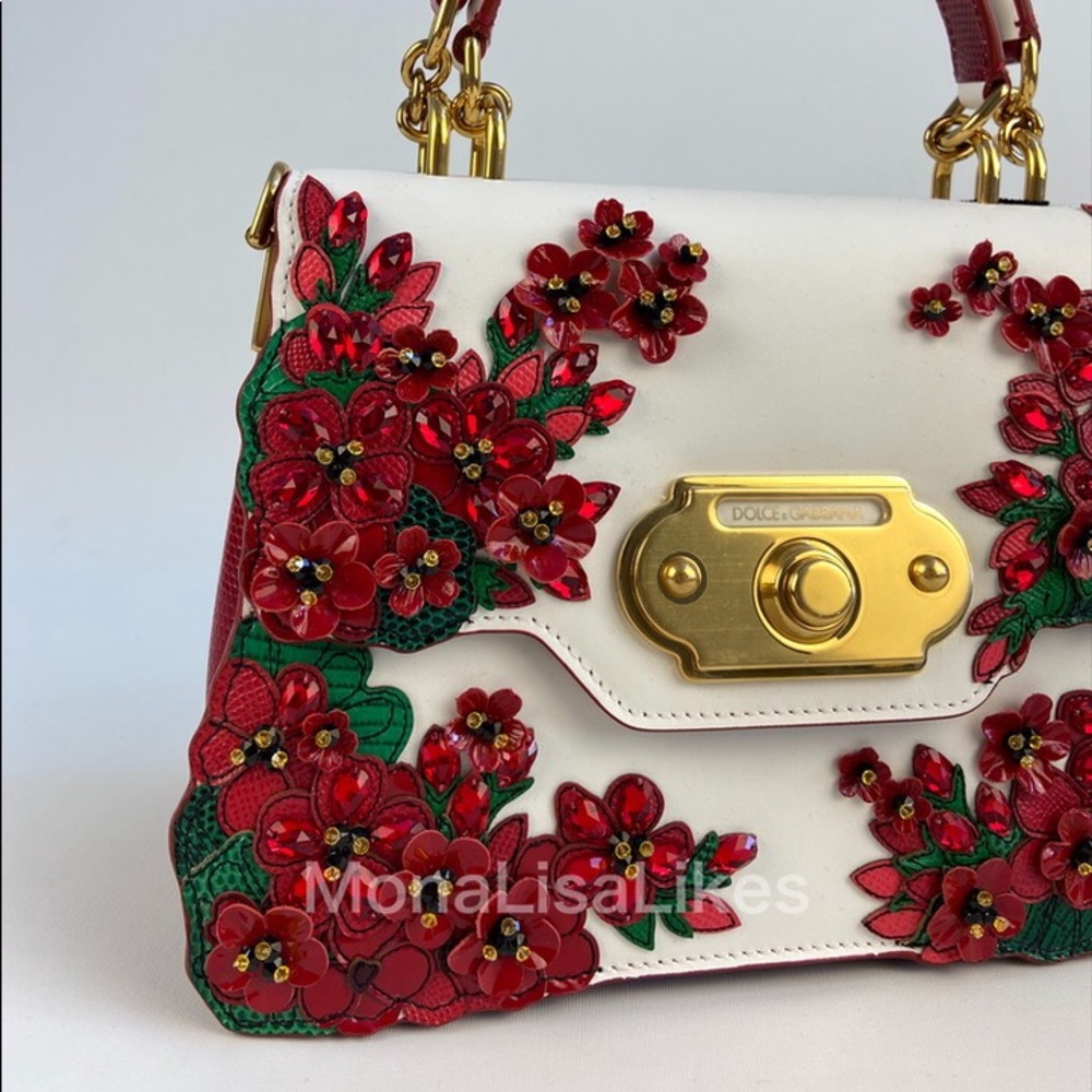 New DOLCE & GABBANA Welcome Embellished Floral bag